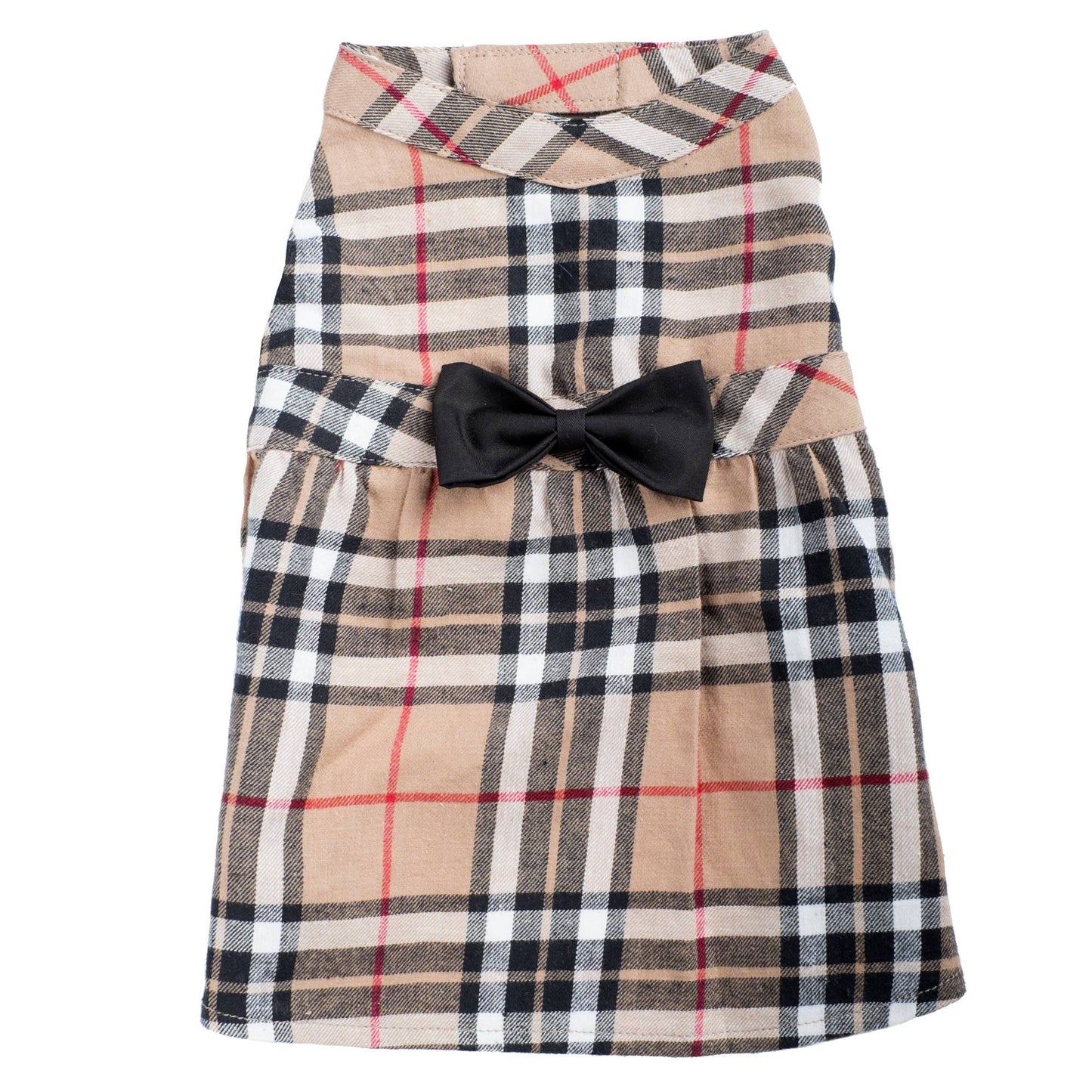 Tan Plaid Dress: Tan / Small