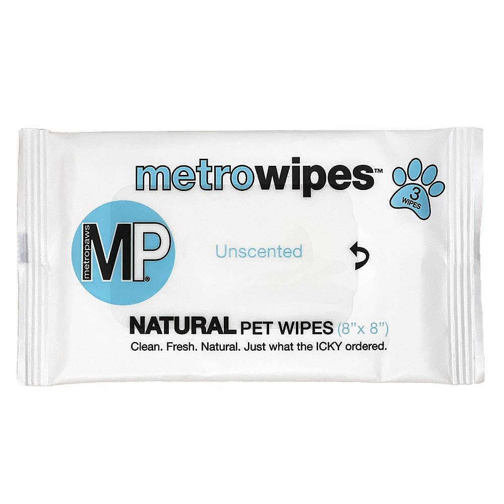 Metro Paws Pet Wipes® 3 Pack Sample Sleeves Natural (20ct)