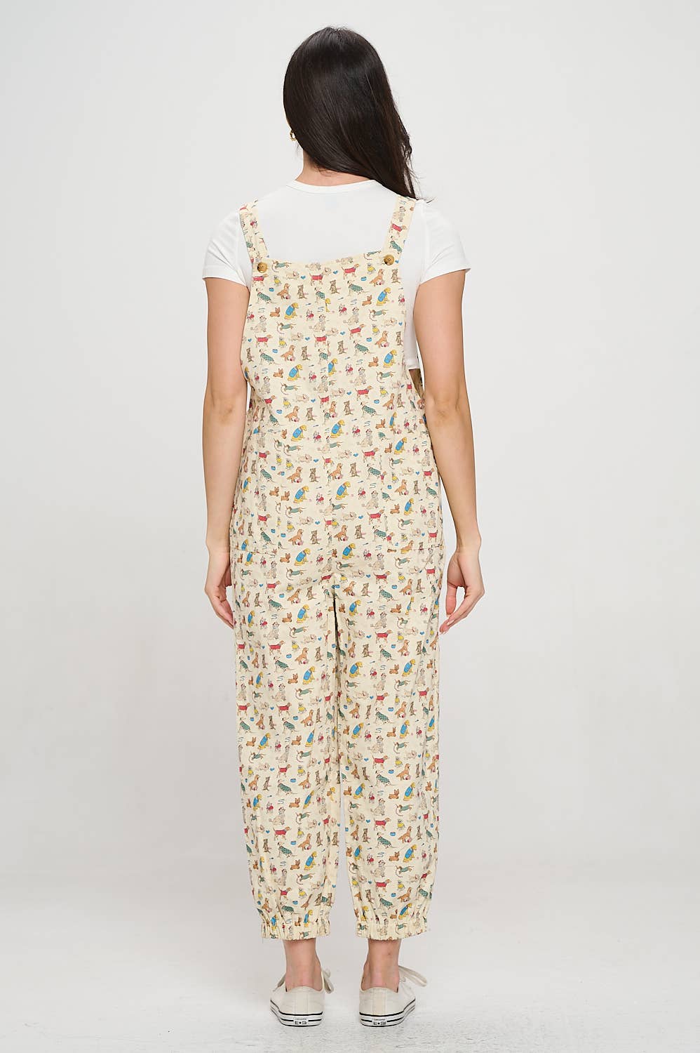 DOGS ON VACATION PRINT OVERALLS