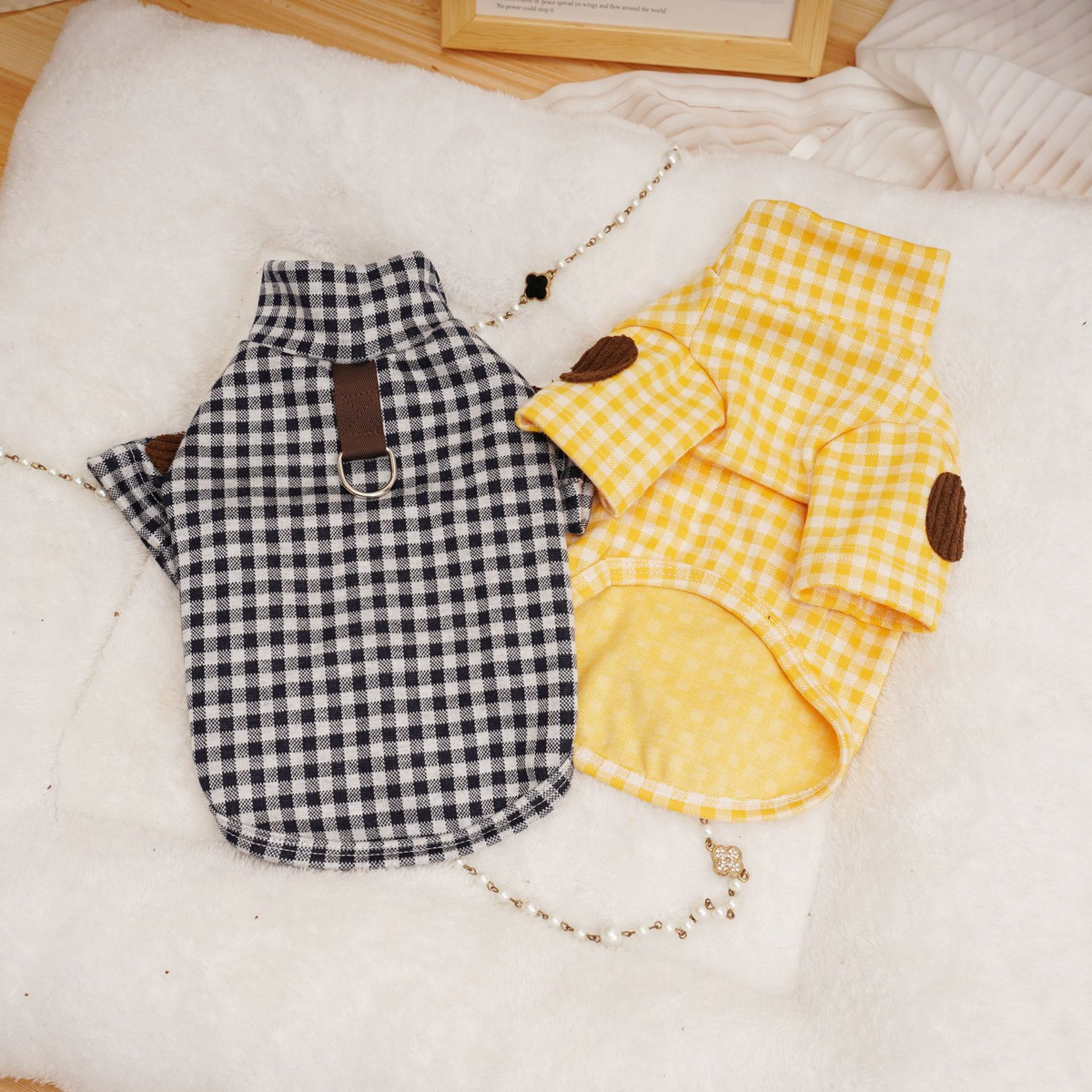 Korean Style Pet Base Shirt – Warm Dog & Cat Wear_CWMM7353: LIGHTGREEN / (S) 1