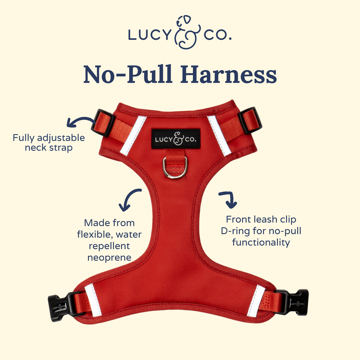 Lucy & Co. - Cherry Red No-Pull Harness