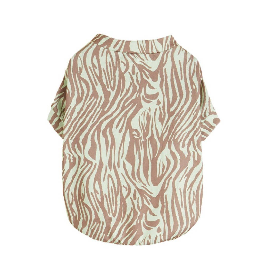 Ozzie - Zebra Print Dog T-Shirt: Black / XS