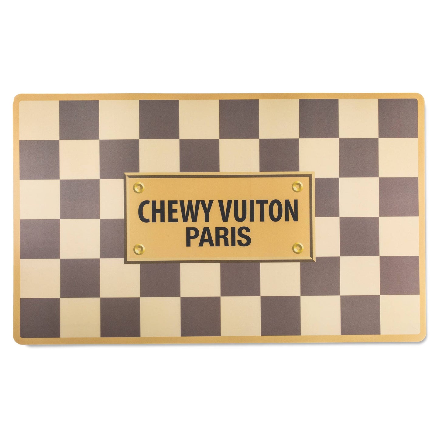 Tan Checker Chewy Vuiton Placemat - Dog Mat