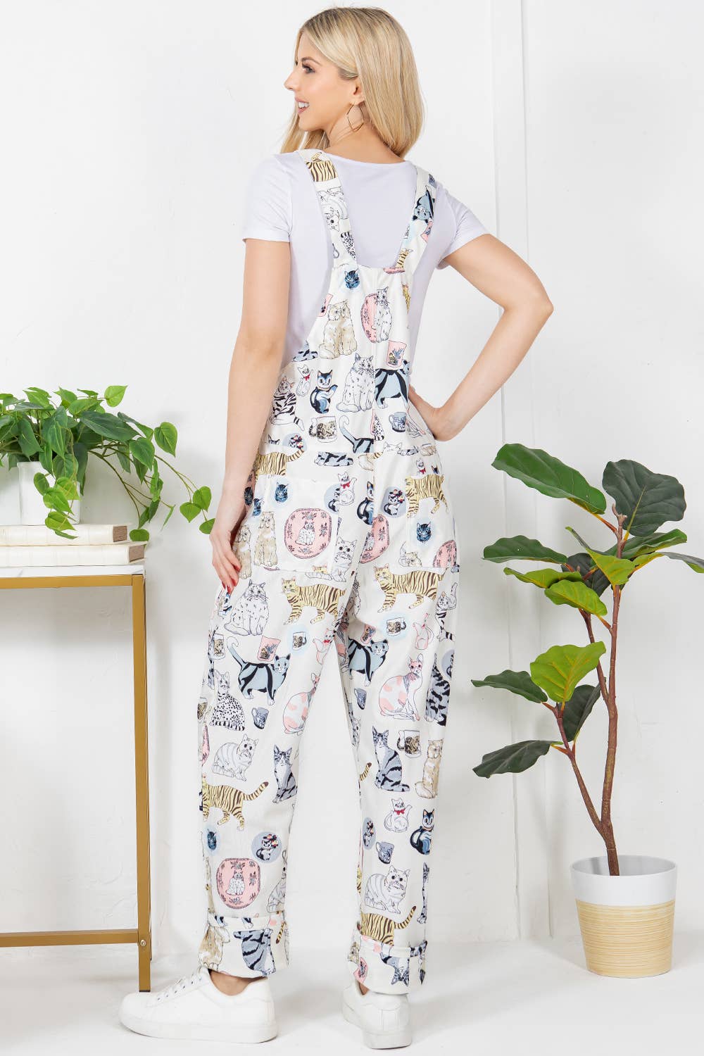 Playful Cat Corduroy Overall: L