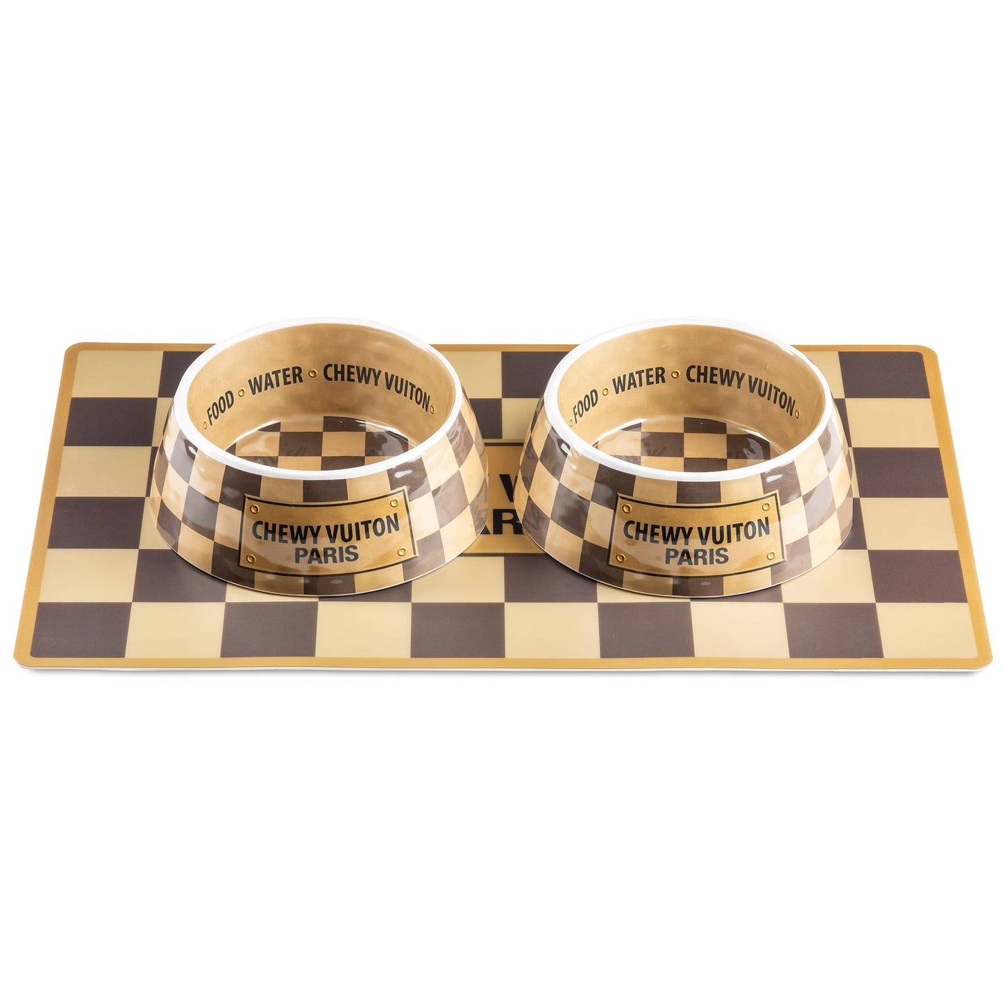 Tan Checker Chewy Vuiton Placemat - Dog Mat