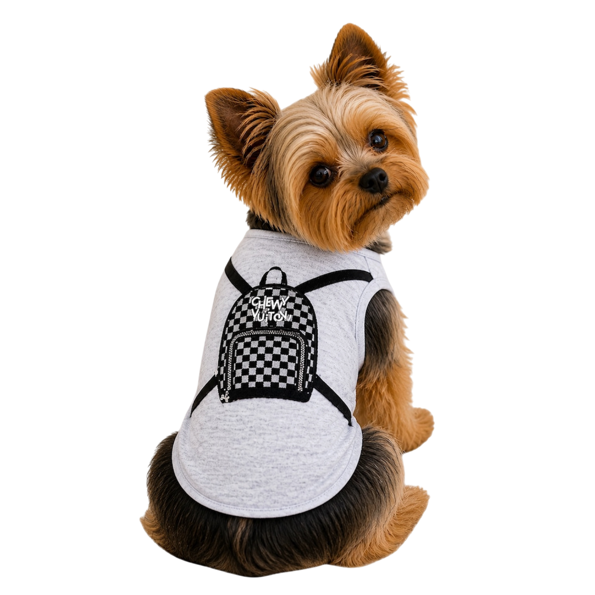 Chewy Backpack Checkered Grey BP222: Small