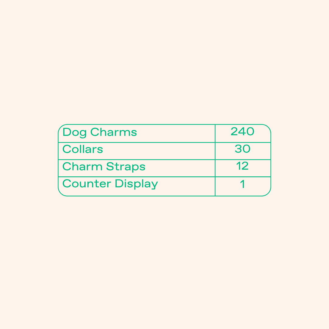 Dog Charm Bar Counter Display + Assorted Products