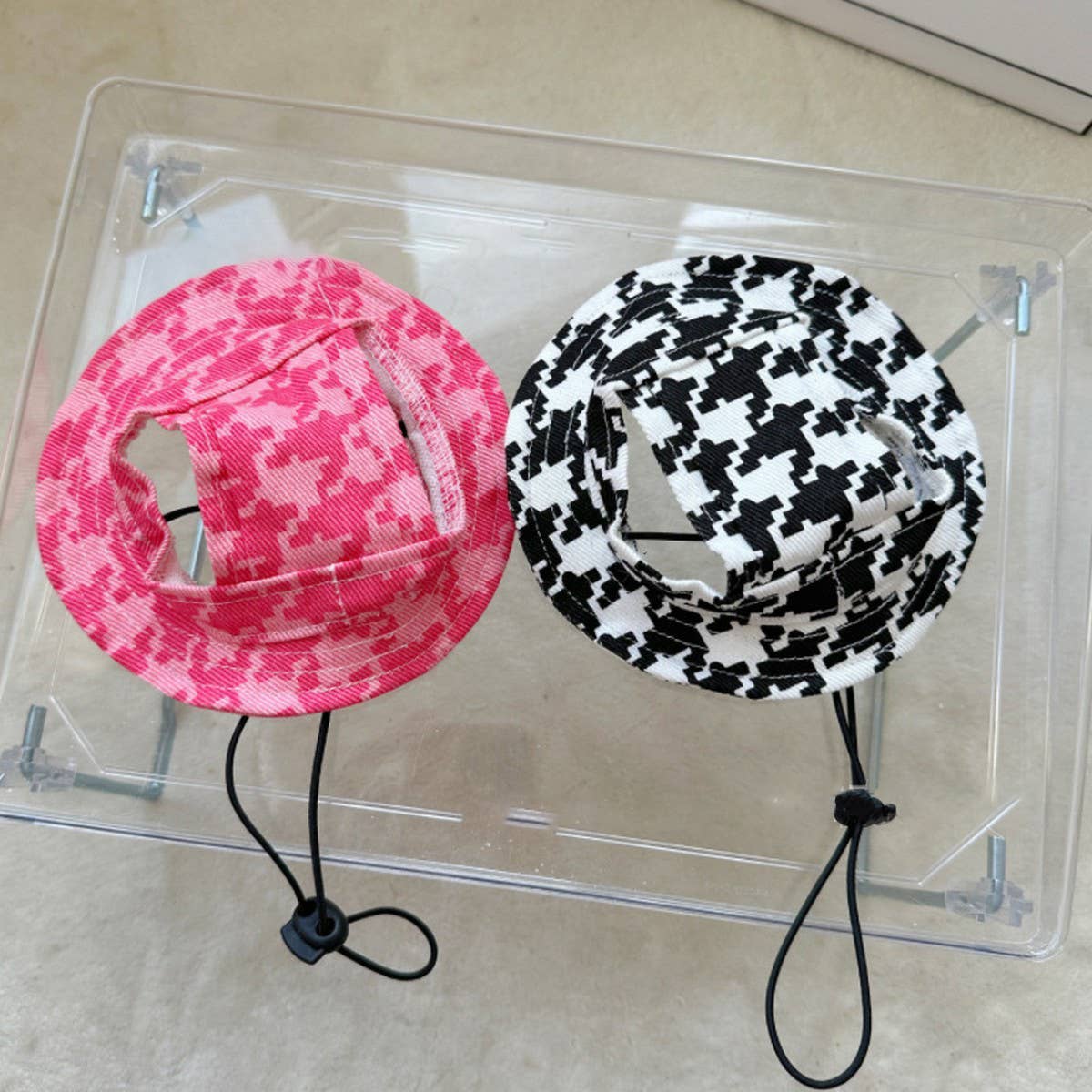 Pet Sun Hat – Cute Outdoor Bucket Hat for Dogs_CWAH3696: BLACK1 / (S) 1
