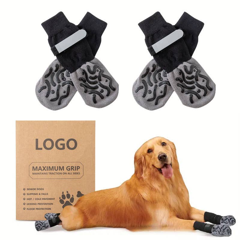 Winter Non-Slip Dog & Cat Socks, Indoor Shoes_CWMM11971: BROWN2 / (XL) 1