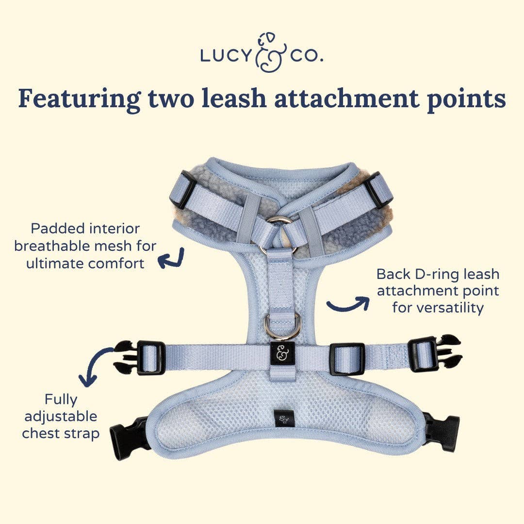 Lucy & Co. - Blue Check Fleece No-Pull Harness