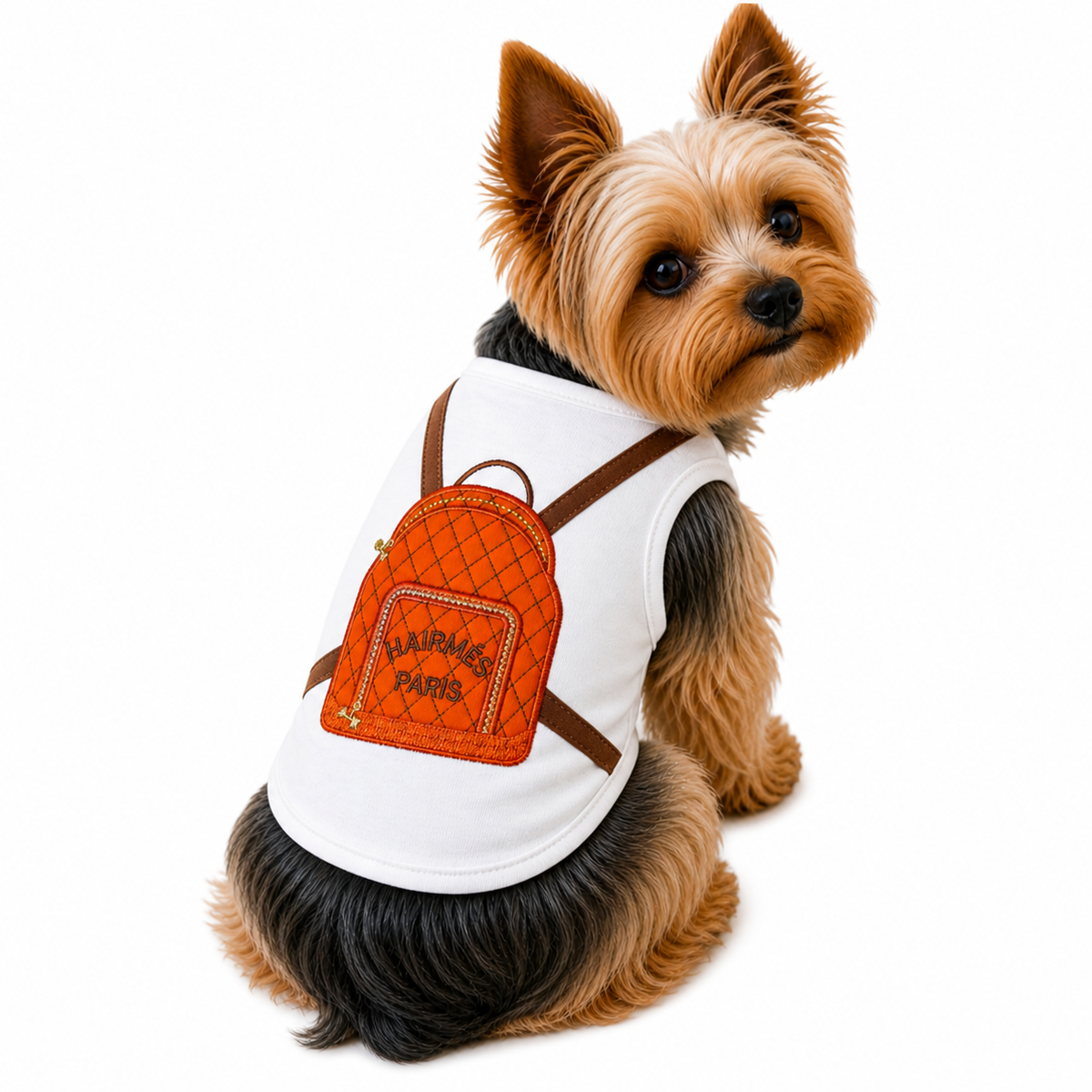 Hairmes Backpack Tangerine Off White BP420: Large