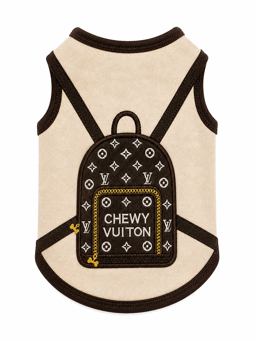 Chewy Backpack Beige on Biege BP220: Extra Small
