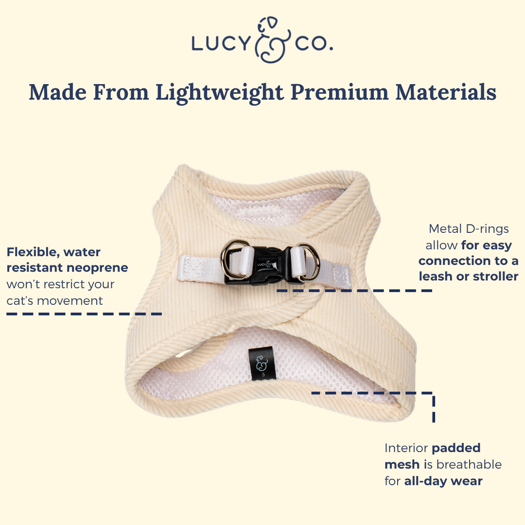 Lucy & Co. - Ever So Sweet Corduroy Step-in Cat Harness