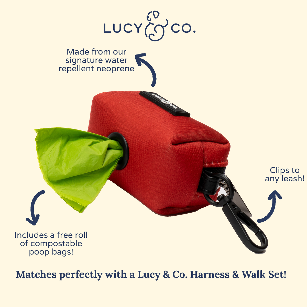 Lucy & Co. - Cherry Red Poop Bag Holder