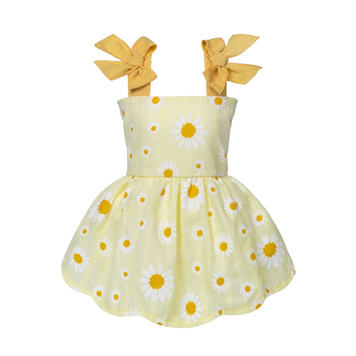 Daisy Bow Dog Dress: LightSkyBlue / Medium
