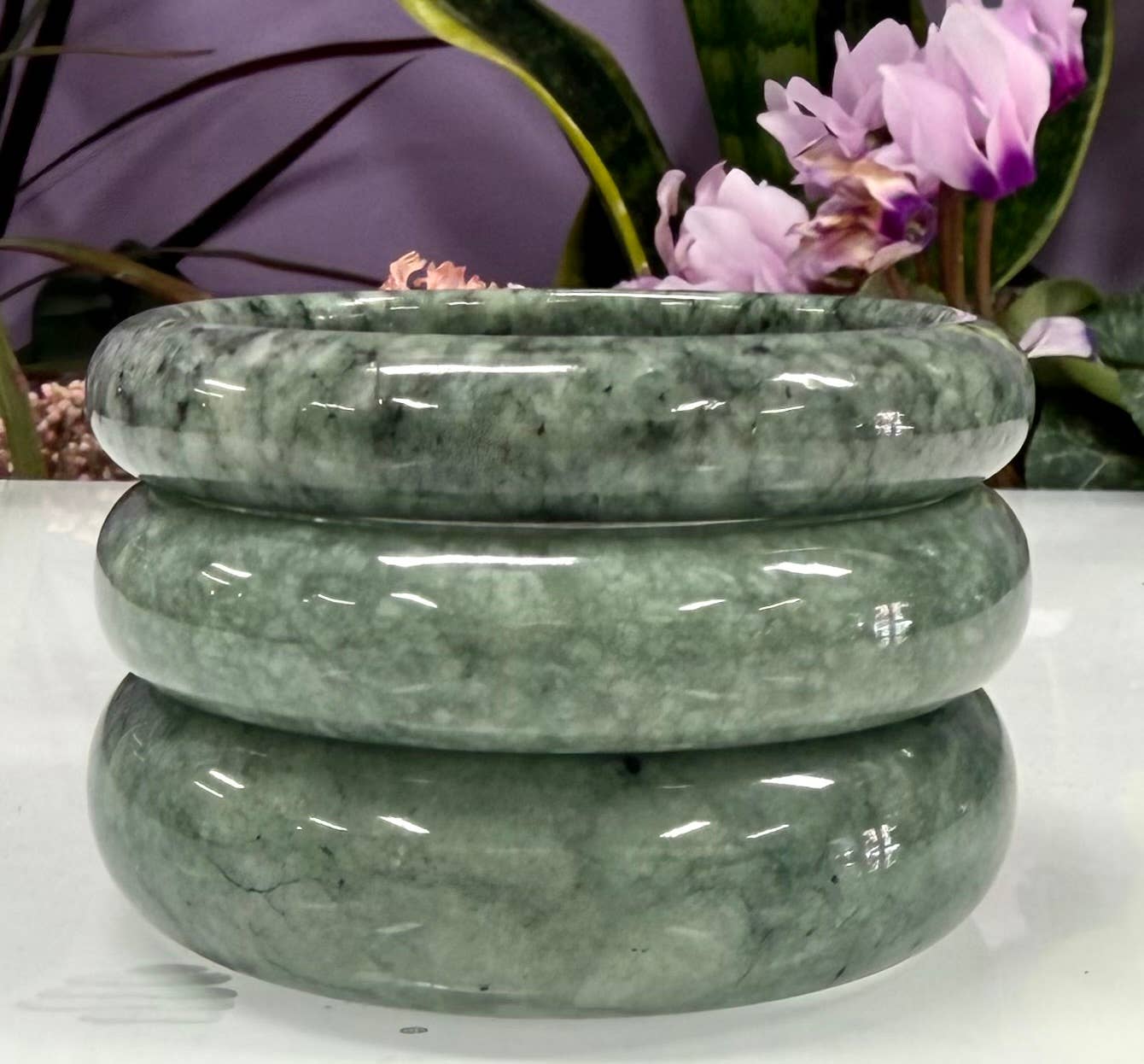 Natural Burma Jade Bangle Bracelet Crystal Healing Energy 