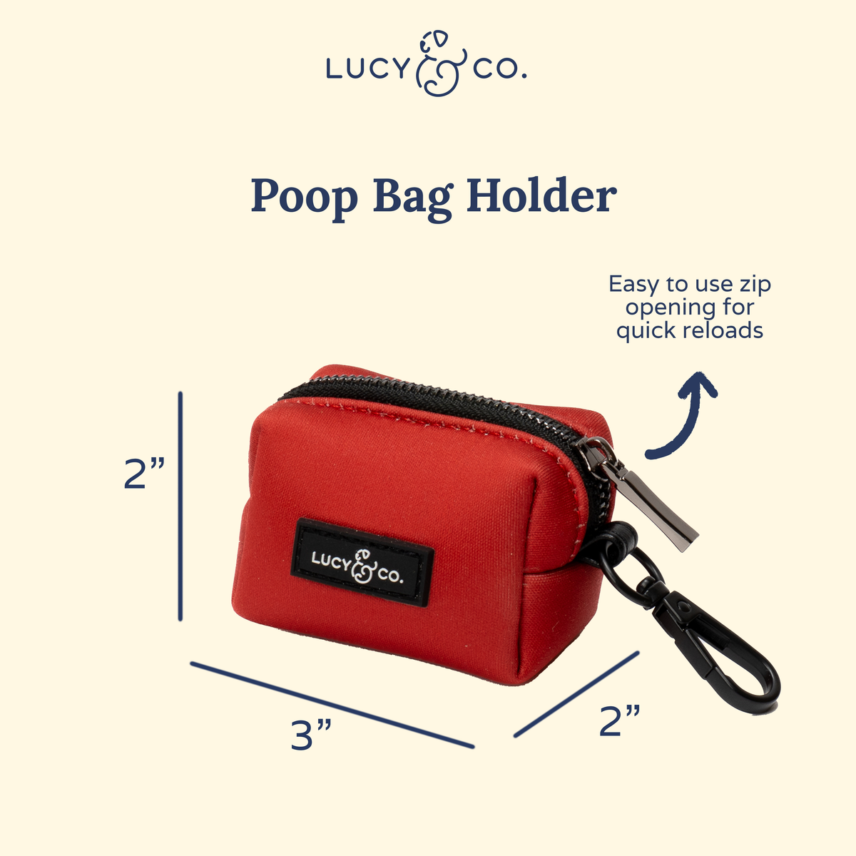 Lucy & Co. - Cherry Red Poop Bag Holder