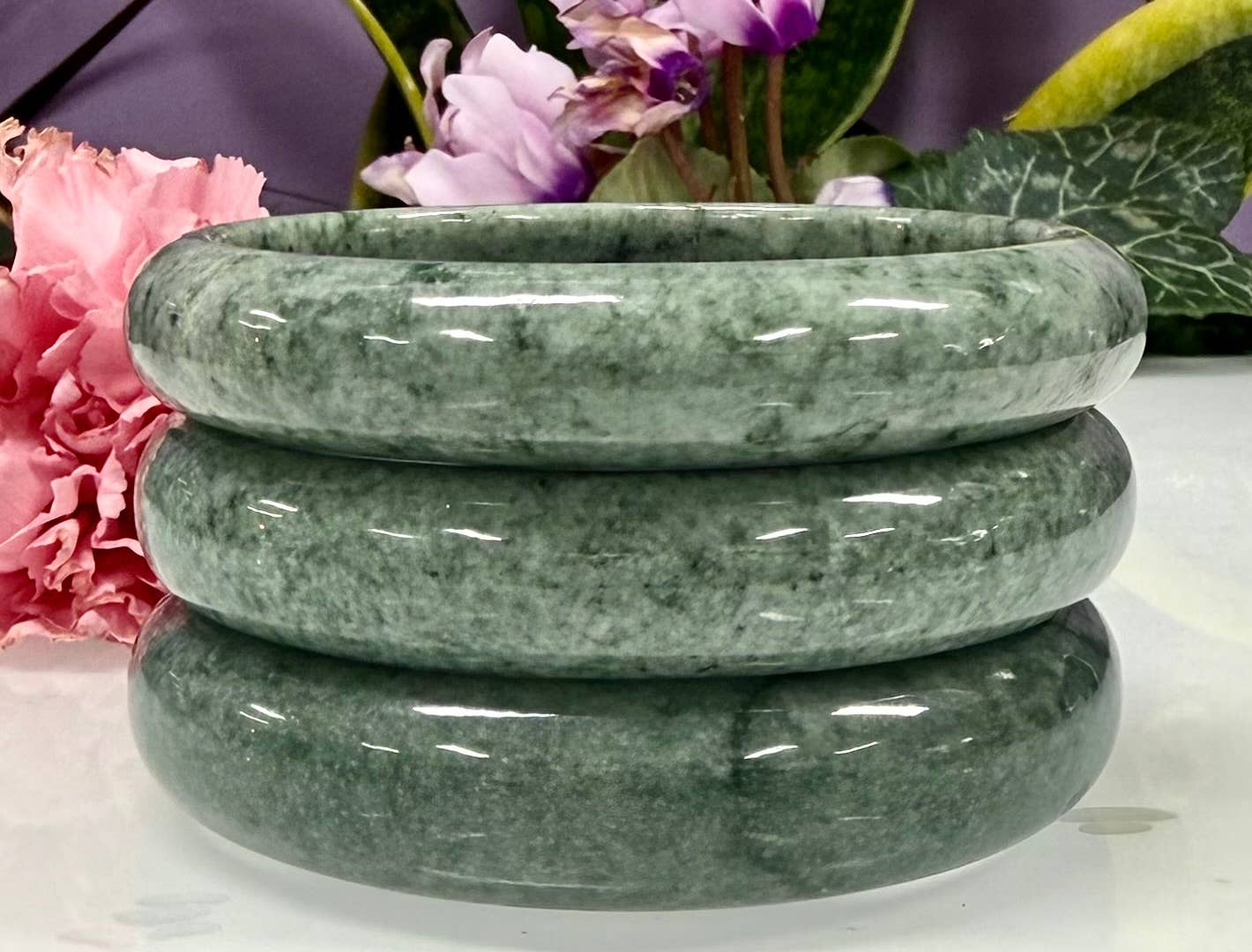 Natural Burma Jade Bangle Bracelet Crystal Healing Energy 