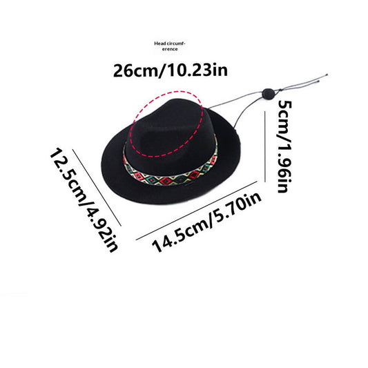 Pet Western Cowboy Sun Hat_CWMM11702: BLACK / (OS) 1