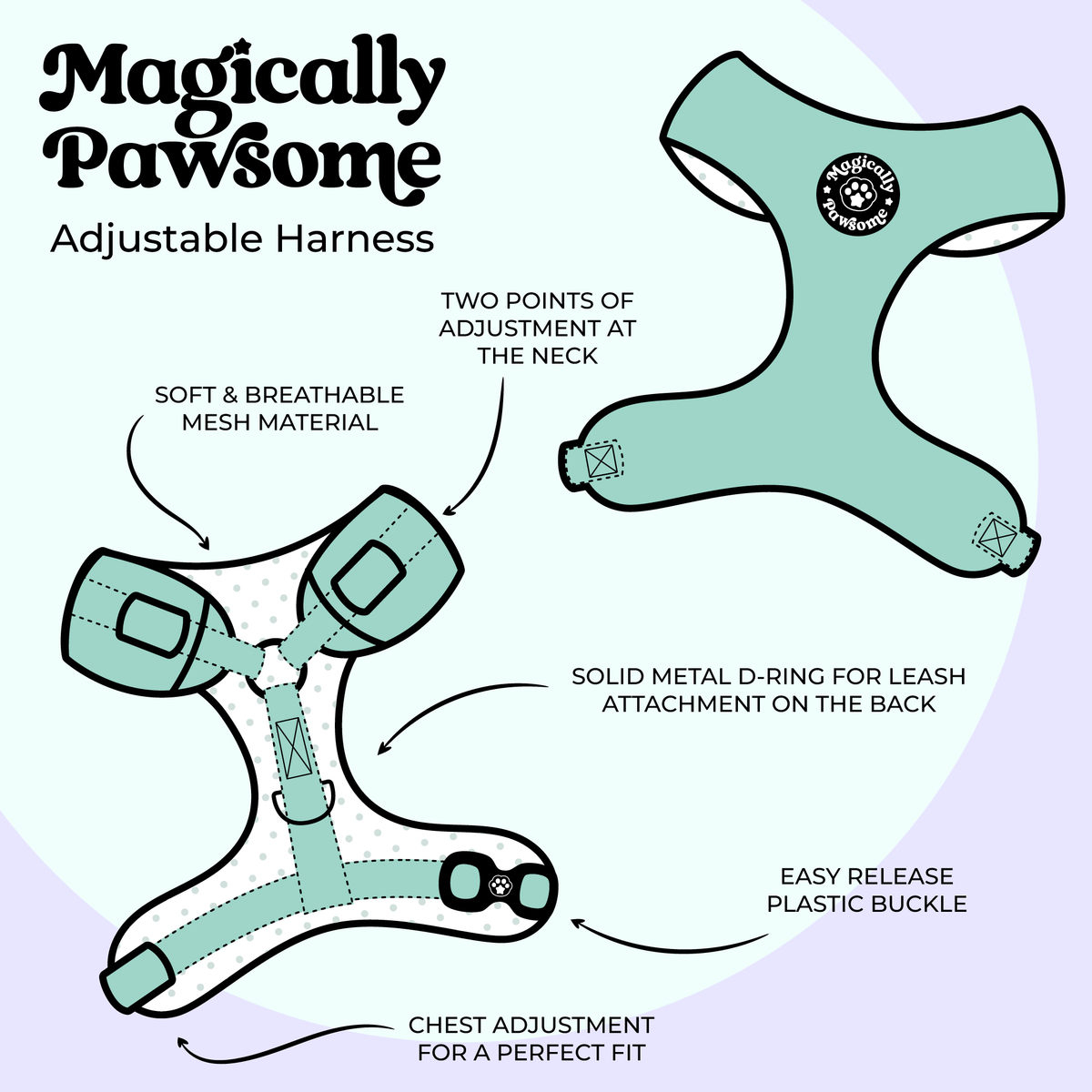 Magically Pawsome - DOG ADJUSTABLE HARNESS - DADDY'S BOY