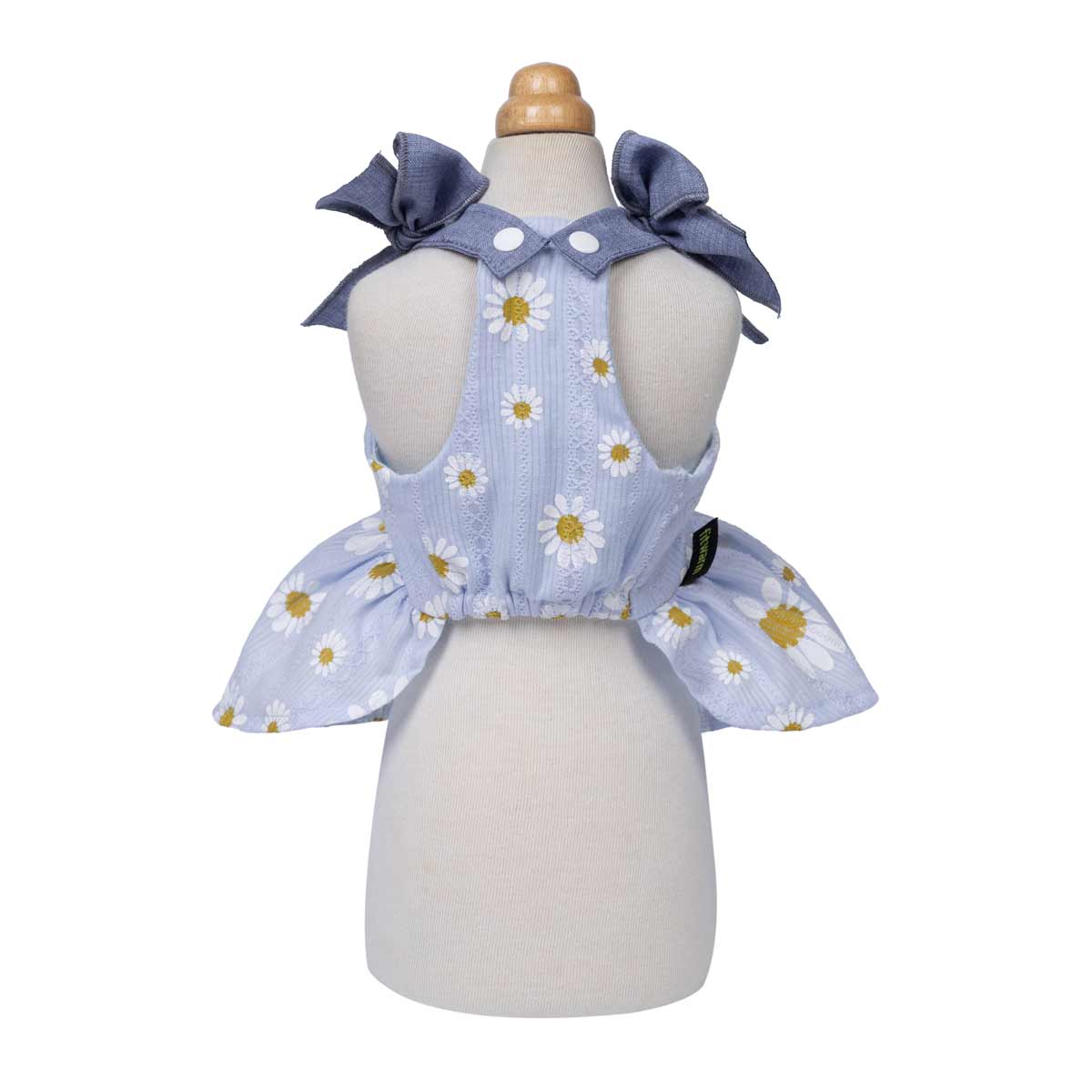 Daisy Bow Dog Dress: LightSkyBlue / Medium