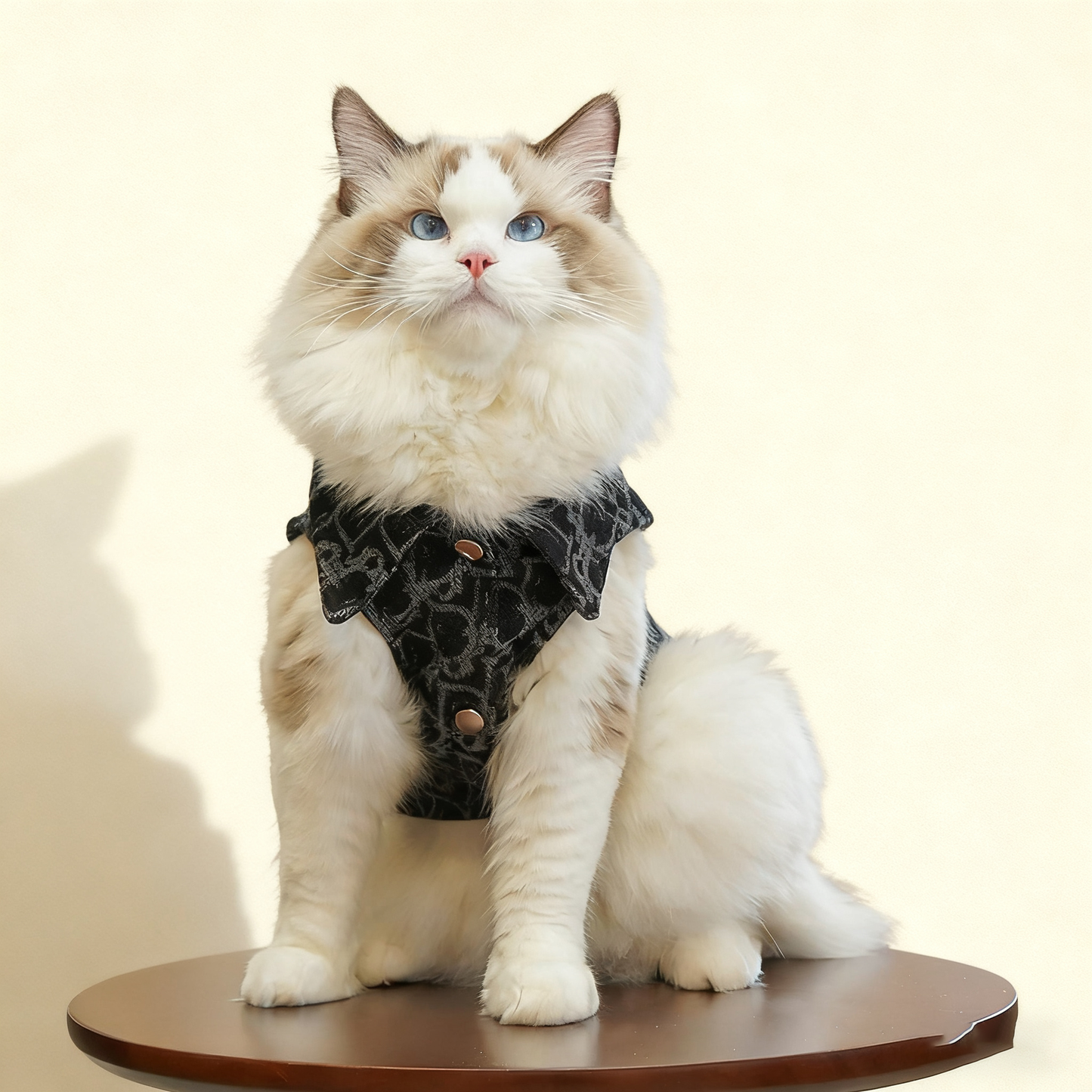 Denim Coat for Winter Embroidered for Dogs  Cats_CWMM10949: Black / (M) 1