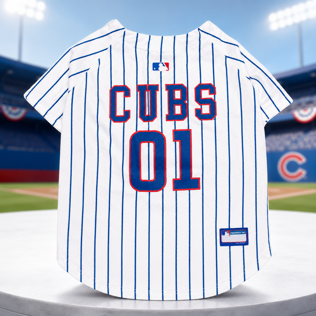Cubs Pinstripe Pup Jersey