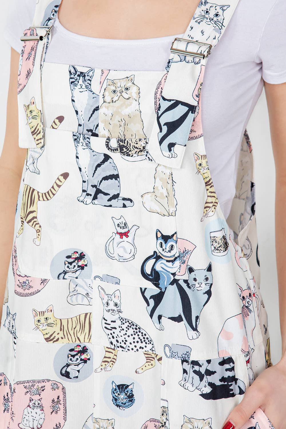 Playful Cat Corduroy Overall: XL