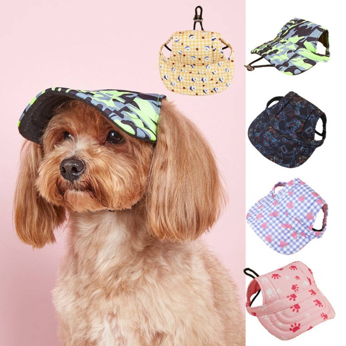 Ozzie - Colorful Stylish Dog Caps: Pink / M