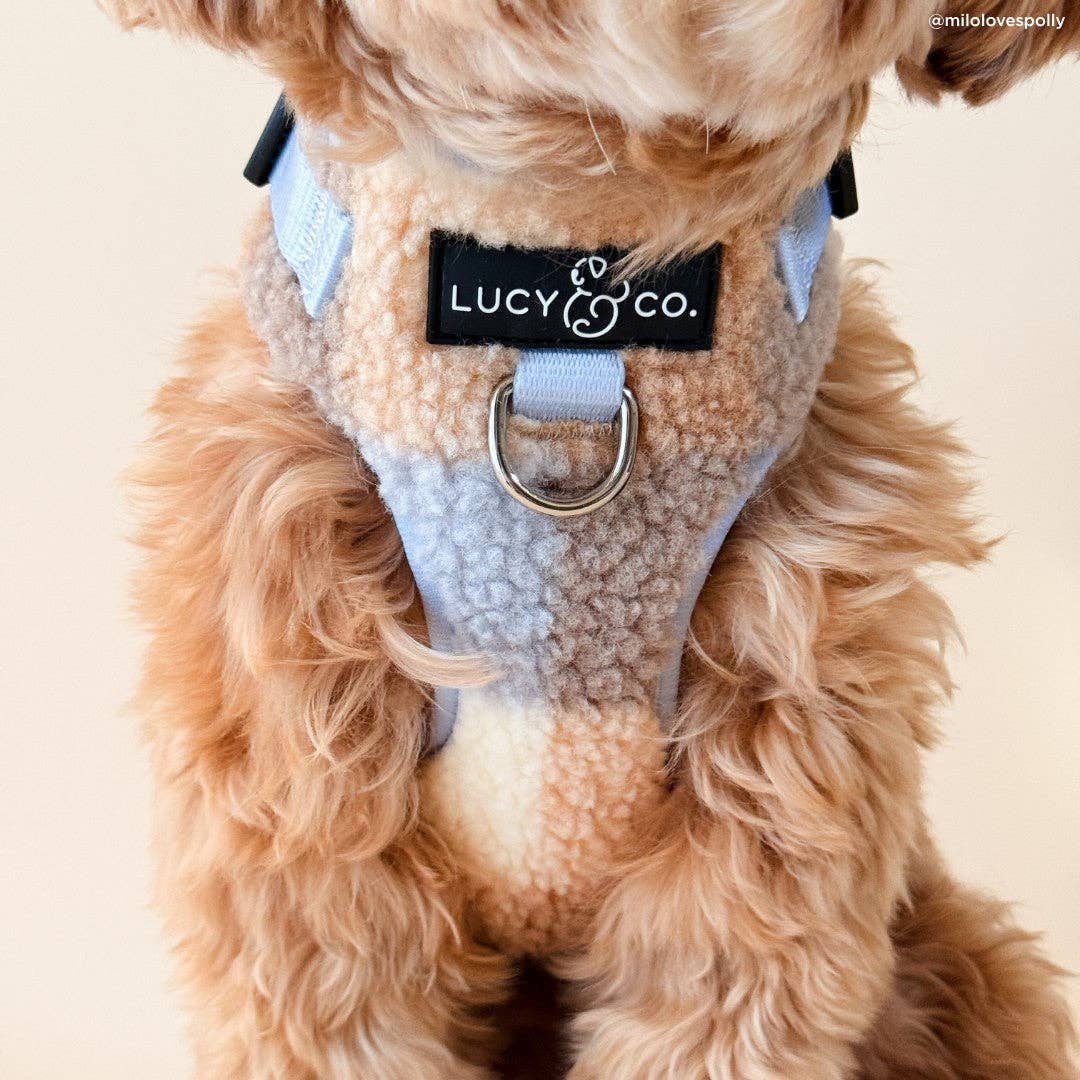 Lucy & Co. - Blue Check Fleece No-Pull Harness