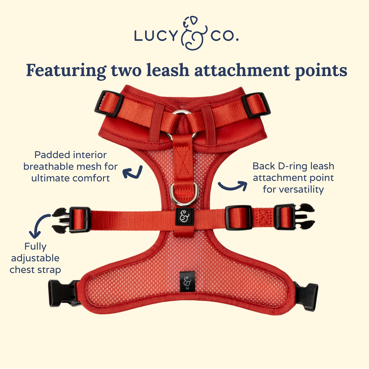 Lucy & Co. - Cherry Red No-Pull Harness