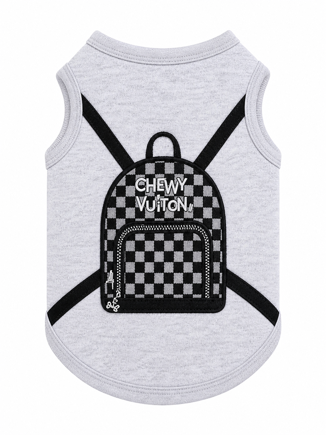 Chewy Backpack Checkered Grey BP222: Extra Large
