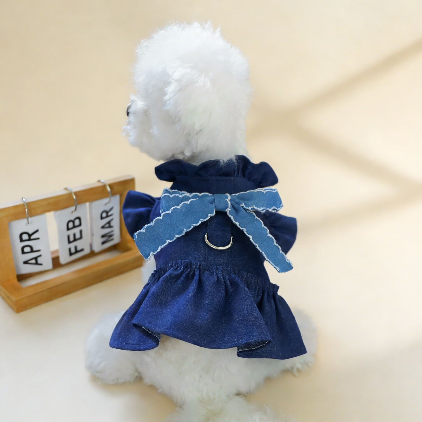 Puppy Kitten Stylish Denim Dress_CWMM13102: BLUE2 / (L) 1