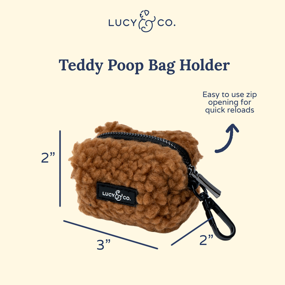 Lucy & Co. - Cinnamon Teddy Poop Bag Holder