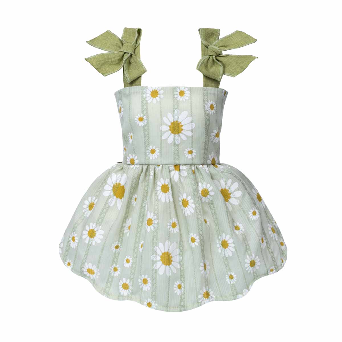Daisy Bow Dog Dress: LightSkyBlue / Small