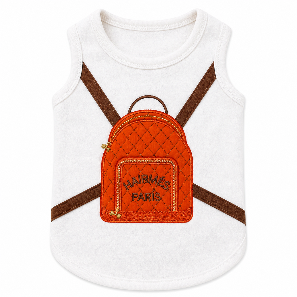 Hairmes Backpack Tangerine Off White BP420: Large