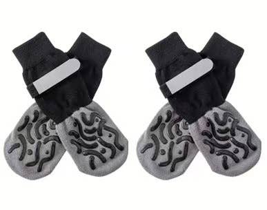 Winter Non-Slip Dog & Cat Socks, Indoor Shoes_CWMM11971: BROWN2 / (L) 1