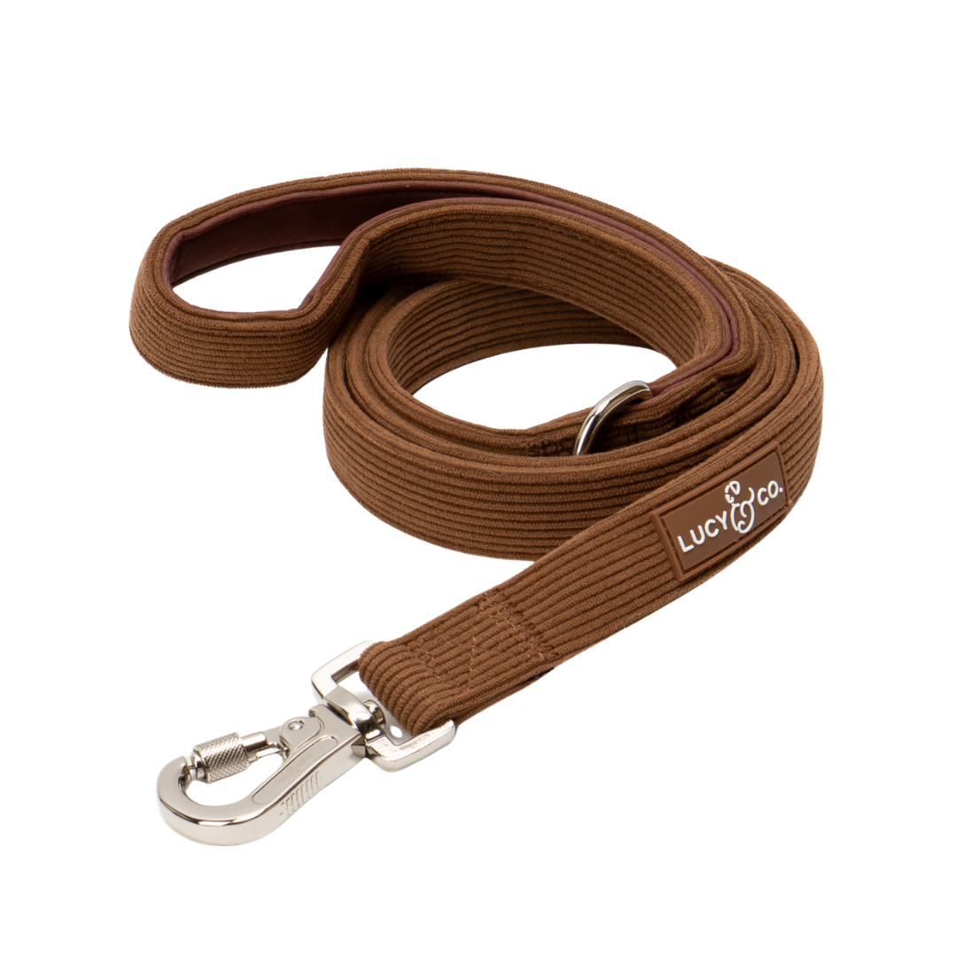 Lucy & Co. - Chocolate Meadows Corduroy Leash