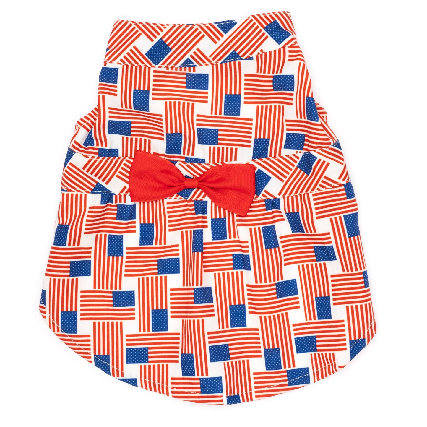 Patchwork Flag Dress: Red/White/Blue / Small