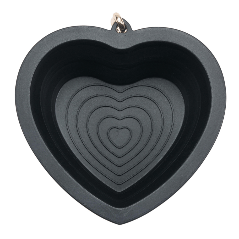 Pink Papyrus | Premium, Durable, & Stylish Dog Products - Black Heart Collapsible Bowl | Travel Pet Bowl