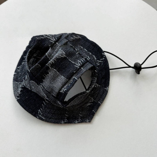 Pet Sun Hat – Cute Outdoor Bucket Hat for Dogs_CWAH3696: BLACK1 / (S) 1