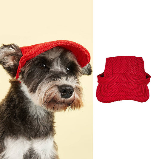 Ozzie - Lightweight Mesh Dog Hat for Pets: Red / XL