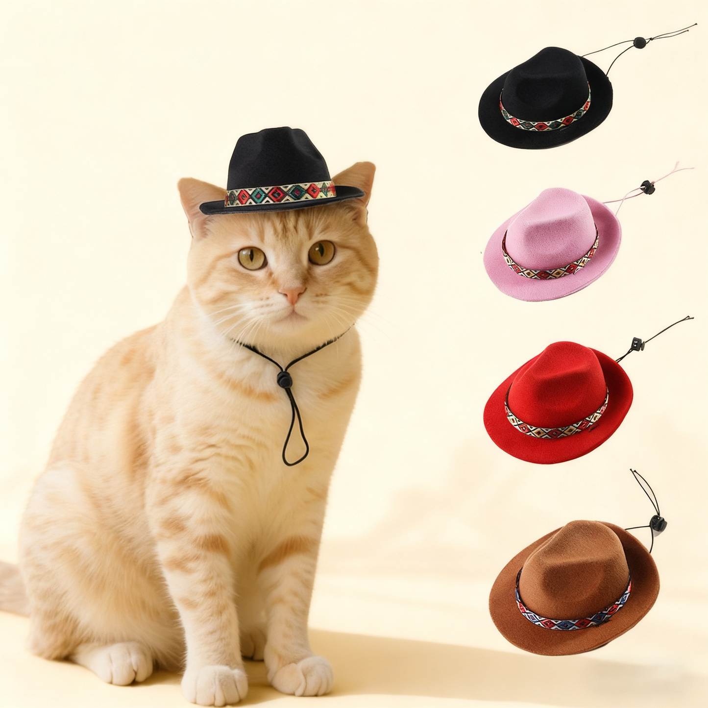 Pet Western Cowboy Sun Hat_CWMM11702: PINK / (OS) 1