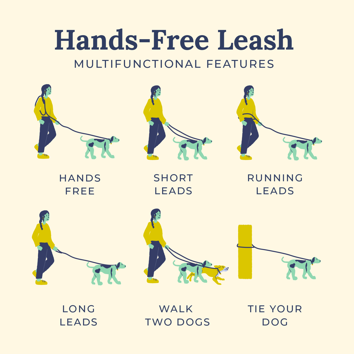 Lucy & Co. - Denim Blue Hands-Free Rope Leash