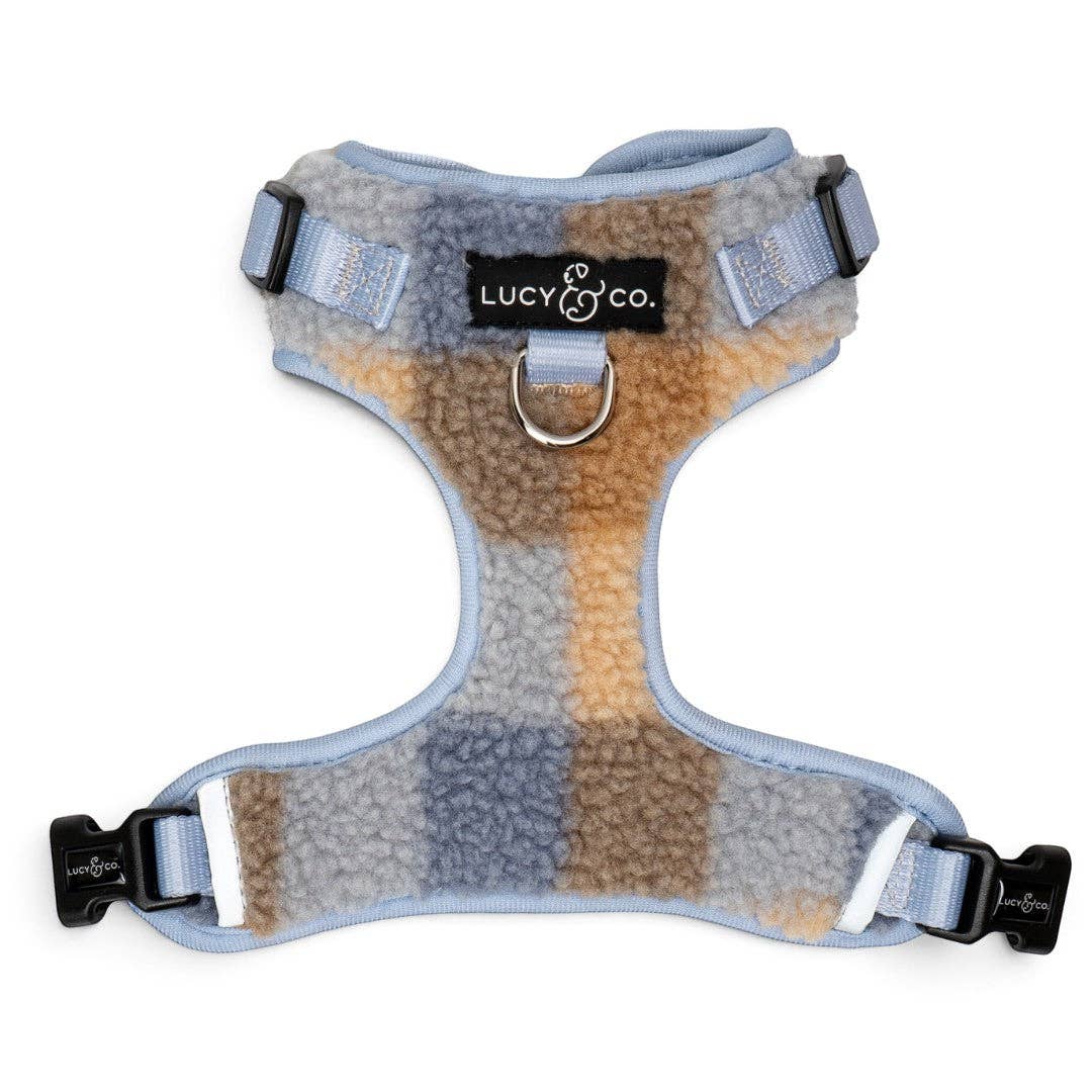 Lucy & Co. - Blue Check Fleece No-Pull Harness